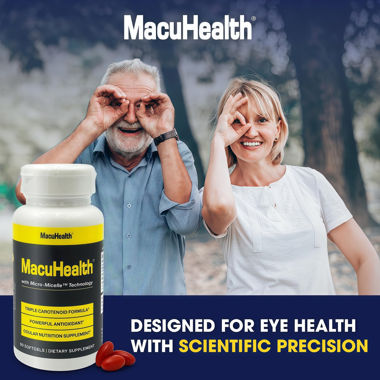 MacuHealth Triple Carotenoid Formula - EyeVitamins for Adults - 90 Softgels, 3 MonthSupply - Advanced Eye Support & Health EyeFormula